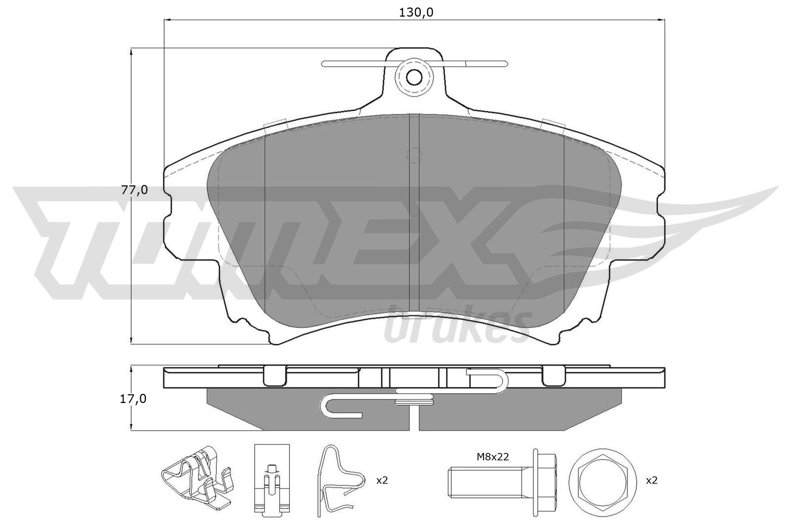 Sada brzdových platničiek kotúčovej brzdy TOMEX Brakes